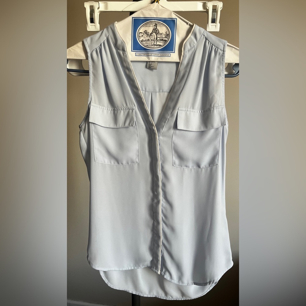 H&M Women's Sleeveless Blouse, Light Blue, Size 2